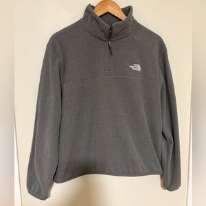 Womens The North Face Light Grey Quarter -Zip Fleece Jacket